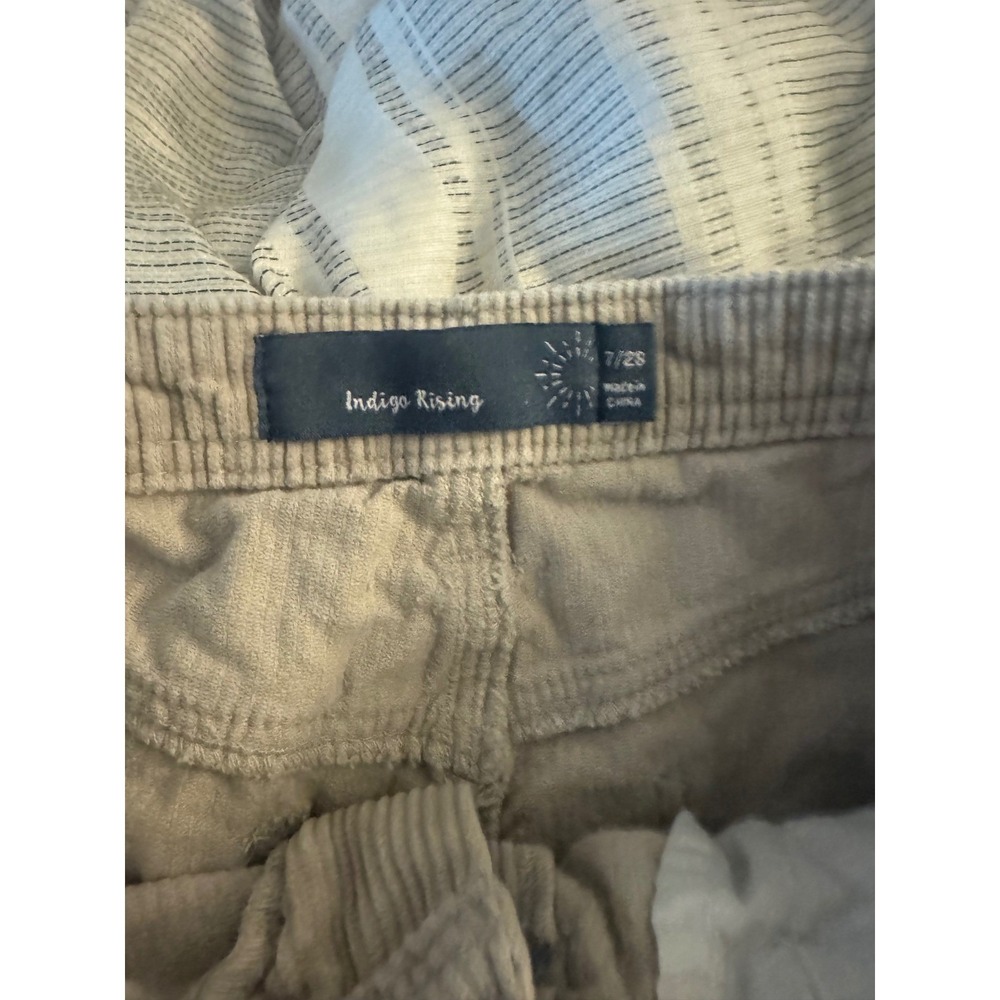 Y2K Indigo Rising Women's Corduroy Shorts Size 7/28 Tan Casual Boho Pockets - Picture 3 of 4